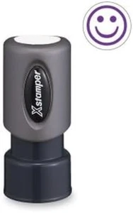 Pre-Inked Specialty Smiley Face Stamp (XST11420) , Purple - Picture 1 of 1