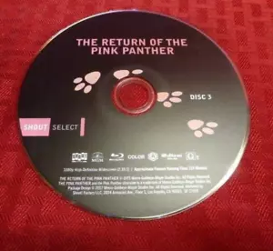 SHOUT SELECT THE RETURN OF THE PINK PANTHER BLU-RAY DISC 3 MOVIE NO CASE - Imagen 1 de 2