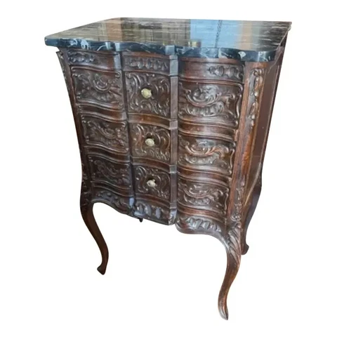 Antique Carved Marble Top French Chest Cover