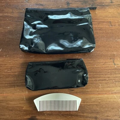 Vintage Estee Lauder Black Makeup Cosmetic Bag Travel Set - Image 1 of 3