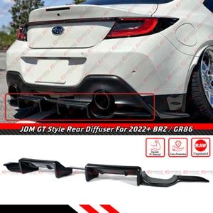 FOR 2022-25 SUBARU BRZ TOYOTA GR86 JDM GT STYLE UNPAINTED PU BLACK REAR DIFFUSER - Picture 1 of 5