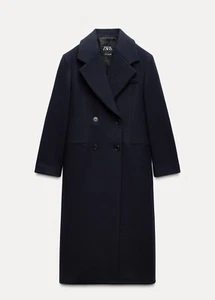 ZARA DOUBLE-BREASTED WOOL BLEND COAT ZW NAVY BLUE FW24/25 SIZES XS-XXL 2018/726 - Picture 1 of 6