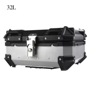 Top Case Box 32L Motorcycle Aluminum TailBox Luggage Waterproof Universal Silver - Picture 1 of 5