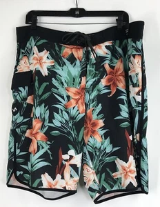 RVCA Mens Multicolor Floral Drawstring Hawaiian Swim Trunk Board Shorts Size 38 - Picture 1 of 9