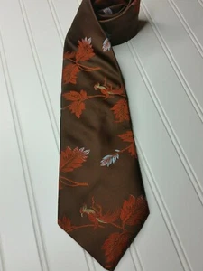 Vintage 1974 Men's Polyester 53"x 4" Neck Tie JC Penney Gif-Tie MMG Copper Brown - Picture 1 of 6