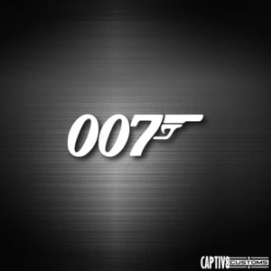 007 - Logo - 15cm White James Bond Vinyl Sticker - Picture 1 of 1