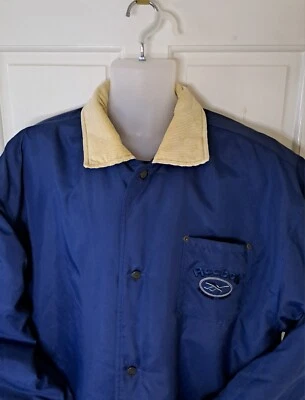 Reebok Vintage Nylon Shell Coat /Jacket Size L Quilted Lining Pockets Button Up - Image 1 of 4