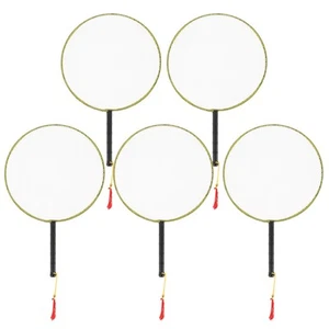 5Pcs DIY Painting Fan Round Hand Fan Kids Drawing Toy Educational Plaything - Picture 1 of 12