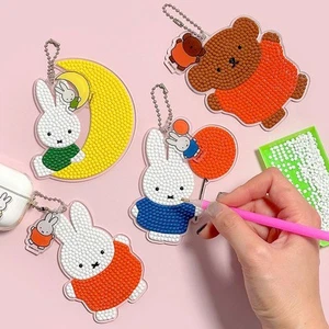 Miffy und Boris Daimon Perlen Zum Selbermachen Handwerk Schlüsselanhänger Schlüsselring [zufällig - 1ea] - Bild 1 von 8