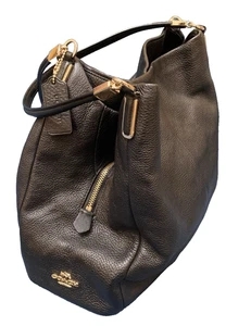 Bolso Hobo Cartera Coach Madison Phoebe Cuero Guijarro Negro Triple Sección Certificado de Autenticidad - Imagen 1 de 19