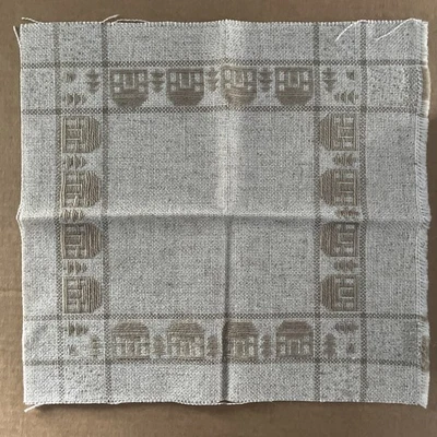 "Panel de tela de lino natural vintage Ginnie Thompson punta de aguja 13""x13""" Foto 1 de 4