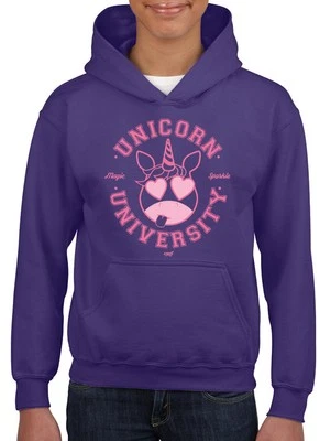 Unicorn University - Sudadera con capucha juvenil con diseño emoji de ojos de corazón Foto 1 de 4