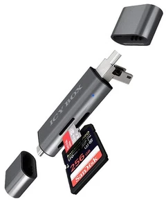 ICY BOX USB OTG Kartenleser Stick für Android Smartphone und Tablet, SD und micr - Afbeelding 1 van 10