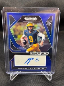 2024 Prizm Draft Picks JJ McCarthy Blue Saturday Star Auto #80/149 #SSS-JMY - Picture 1 of 2