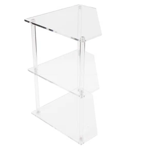 Acrylic Corner Side Table Small 3 Tier Triangular End Table For Living Room Bedr - Picture 1 of 12
