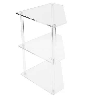 Acrylic Corner Side Table Small 3 Tier Triangular End Table For Living Room Bedr - Image 1 of 4