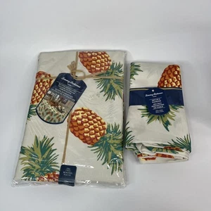 Tommy Bahama Napkins Set of 6 And Round Table Cloth Pineapple Beach Tropical - Picture 1 of 7