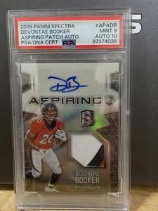 2016 PANINI SPECTRA DEVONTAE BOOKER ASPIRING PATCH AUTO. PSA 9 AUTO 10 094/199 - Picture 1 of 5