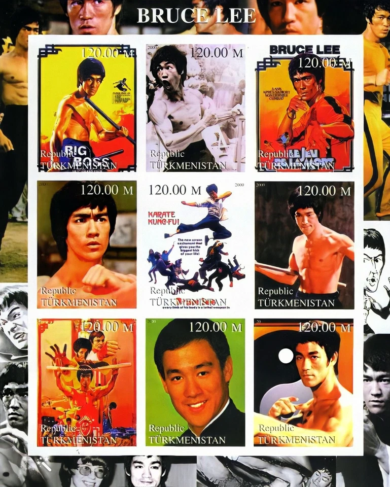 Turkmenistán 2000 BRUCE LEE Hoja de Artista Marcial Imperforada MNH Edición Limitada Foto 1 de 1