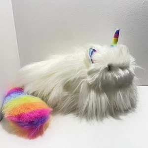 Douglas Ziggy Caticorn weiße Katze Einhorn Plüschtier Regenbogenschwanz Stofftier EUC - Bild 1 von 12