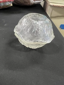 Vintage INDIANA GLAS Kieselblatt Fee Kerzenlampe #3176 klar - Bild 1 von 4