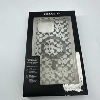 Coach iPhone 16 Pro Max MagSafe Protective Case Signature C  Black Grey Ombré - Image 1 of 3