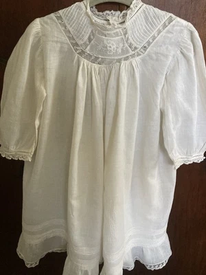 Vintage White Linen Christening Style Baby Toddler Dress - Image 1 of 4