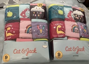 Lot of 2 Cat & Jack 9 pk each Cotton Hipster - Size 14 NEW - Picture 1 of 4