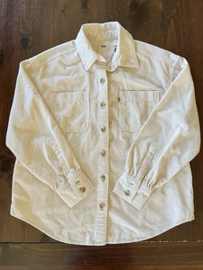 Levi's Women's Long Sleeve Orion Corduroy Button-Down Shirt - White Swan M NWT - Picture 1 of 15