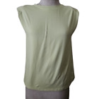 Tahari Tee Lime Green Shoulder Pad Tee Shirt Size XS