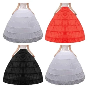 A-Line Crinoline Petticoat 6 Reifen Rock Slips für Hochzeit Braut Kleid Ballkleid - Bild 1 von 15
