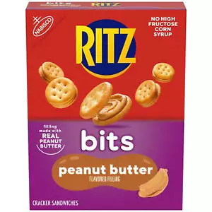(4 pack) RITZ Bits Peanut Butter Sandwich Crackers, Lunch Snacks, 8.8 oz - Picture 1 of 10