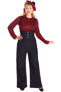 40er Jahre Retro Marlenehose rockabilly Hosenträger Marlene Sailor Hose - Picture 1 of 13