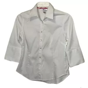 Lilly Pulitzer White Button Up Blouse Shirt Womens Size 2 Classic Preppy - Picture 1 of 8