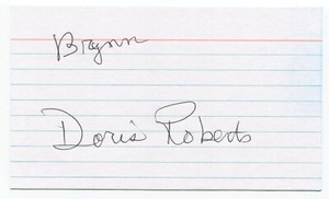 Doris Roberts Signed 3x5 Index Card Autograph Signature Everybody Loves Raymond