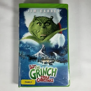 Dr Seuss How the Grinch Stole Christmas! VHS Video Tape 2001 Jim Carrey Green - Picture 1 of 3