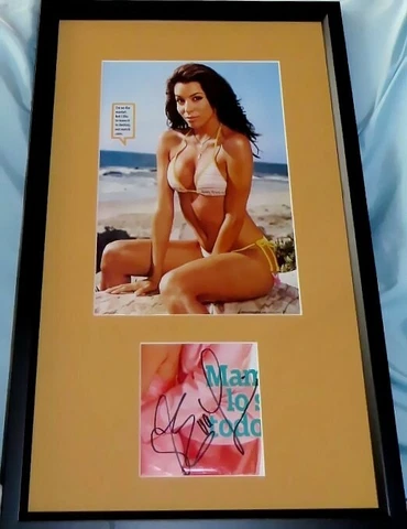 Eva Longoria autograph signed framed with Maxim magazine full page bikini photo Cover