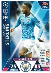 Topps Match Attax Champions League Karte Nr. 158 Raheem Sterling Manchester City - Picture 1 of 1