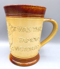 Doulton Lambeth Stoneware Tankard Mug Famous Victories / Battles - Waterloo 1905