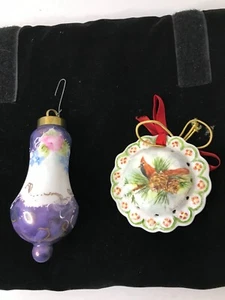 Vintage Christmas Ornament Lot of 2 Cardinal is artist signed Lola Robertson - Picture 1 of 6
