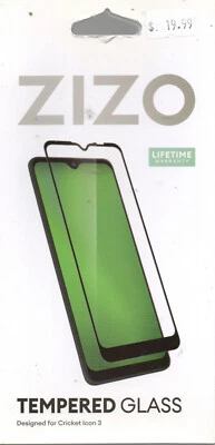 Zizo GLSHD-CKOV3-BLK Tempered Glass Screen Protector for Cricket OVATION, ICON  - Imagem 1 de 2