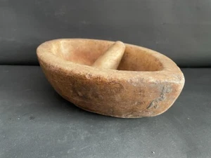 Antique Original Marble Stone Mortar Pestle Opium Kharal / Spice Grander - Picture 1 of 12