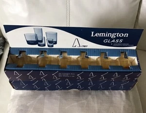 Vintage boxed Lemington Stennett-Wilson Design Centre Amber Shot Glasses Setof 6 - Picture 1 of 3