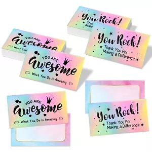 210 Pcs Holographic Thank You Cards Appreciation Postcards for Students Teachers - Picture 1 of 7