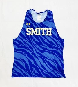 Under Armour Smith College Distance Running Singlet Men's L Blue Gold UJTJF7M - Picture 1 of 2
