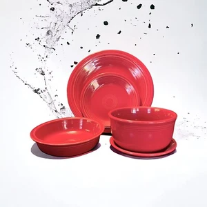 Homer Laughlin Fiesta Red 4 Piece Dish Set *READ* - Picture 1 of 16