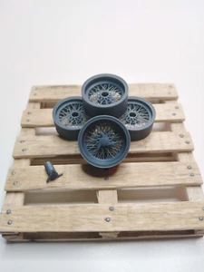 Lot de 4 jantes pour maquette voiture 1/24 1/18 (Ferrari 250 GTO Borrani) - Photo 1/8