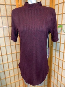 OLIVIA SKY Burgundy Mock Neck Pullover Sweater Top * sz L * NWT! - Picture 1 of 7