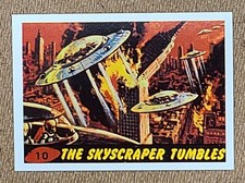 1984 Mars Attacks Card #10 The Skyscraper Tumbles - Topps Renata Galasso Reprint
