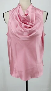 NWT Starington Blouse Top Heather Rose 100 % Silk Sleeveless Cowl Neck Size 12 - Picture 1 of 21